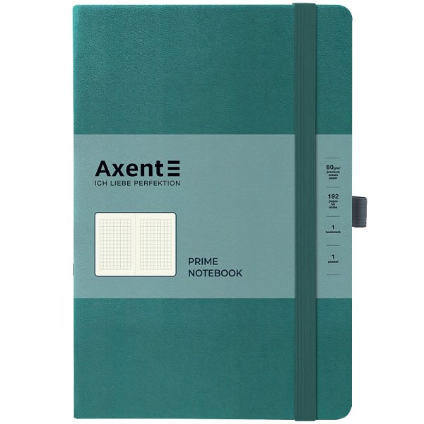 Книга записна Partner Prime А5, клітинка, лазурний