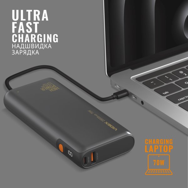 Повербанк 20000mAh VIDEX VPB-202C 75W Black