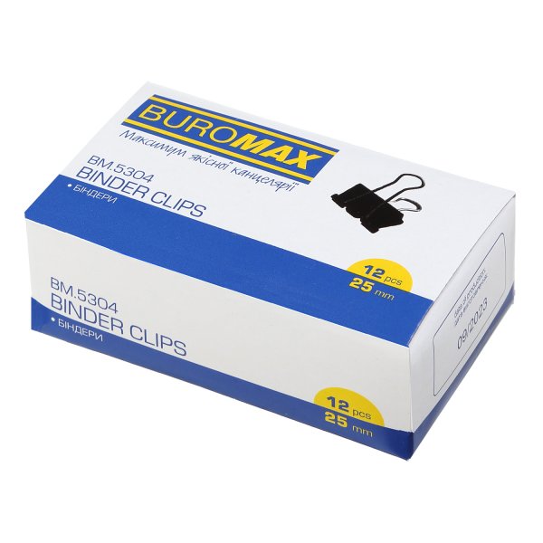Біндер (затиск для паперів) 25мм, 12шт/уп