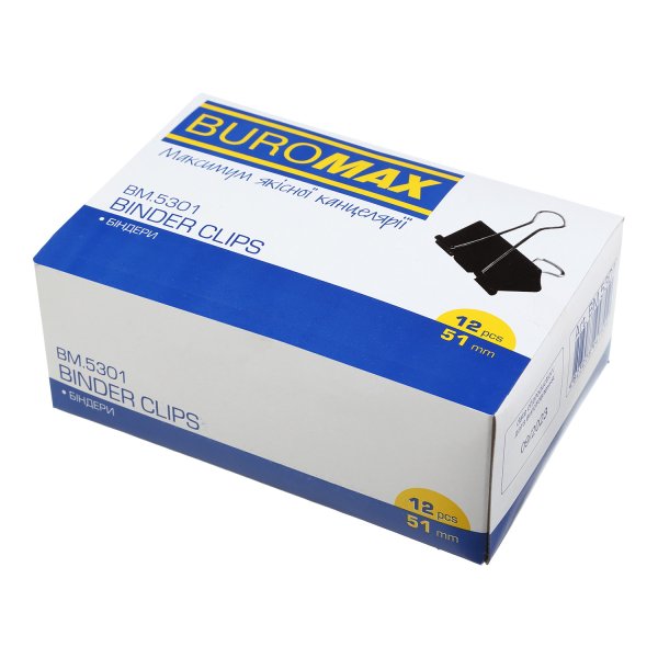 Биндер (зажим для бумаг) 51мм, 12шт/уп