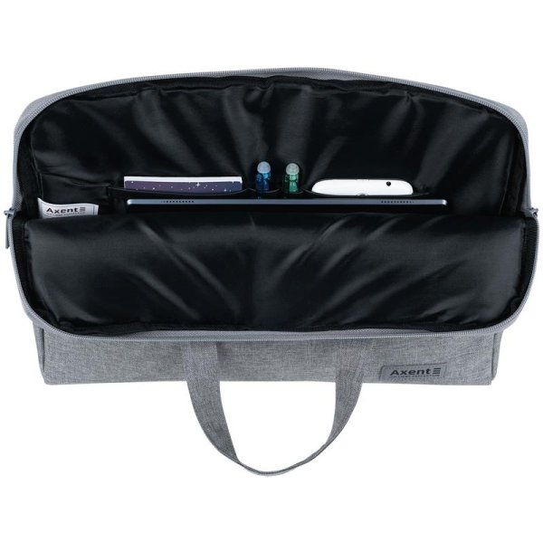 Сумка для документів текстильна А4, 1 відділення, світло-сіра