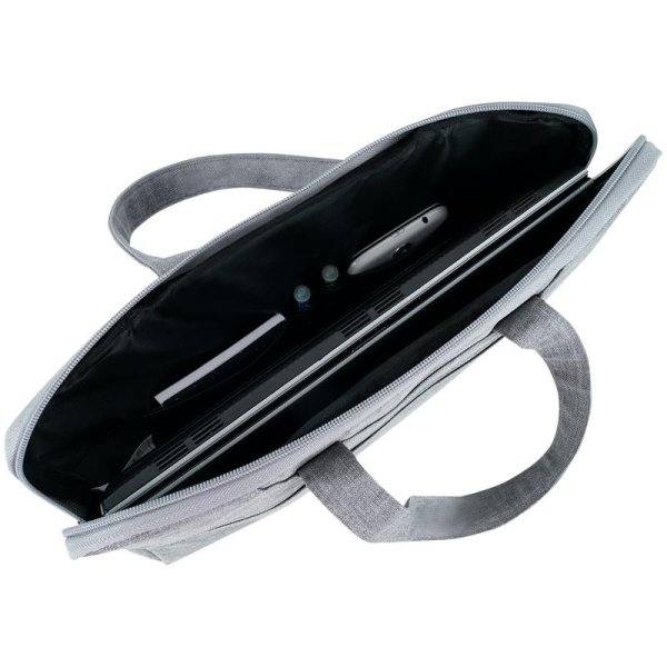 Сумка для документів текстильна А4, 1 відділення, світло-сіра