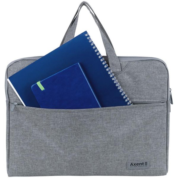 Сумка для документів текстильна А4, 1 відділення, світло-сіра