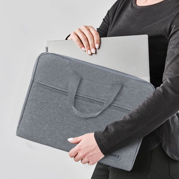 Сумка для документів текстильна А4, 1 відділення, світло-сіра