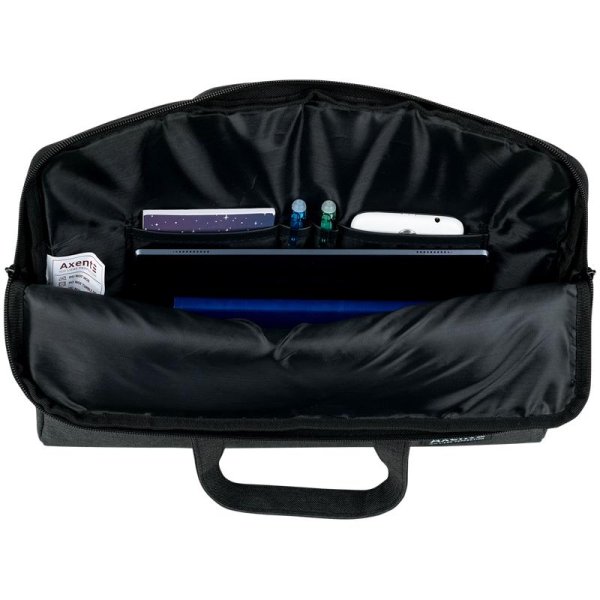 Сумка для документів текстильна А4, 1 відділення, темно-сіра