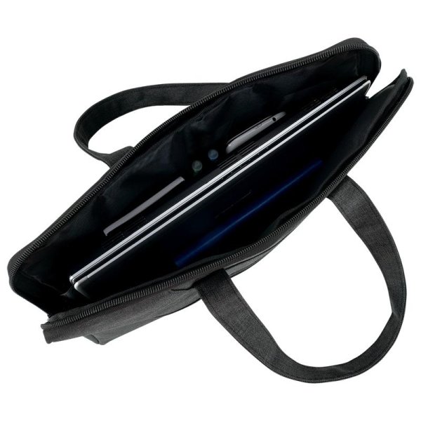 Сумка для документів текстильна А4, 1 відділення, темно-сіра