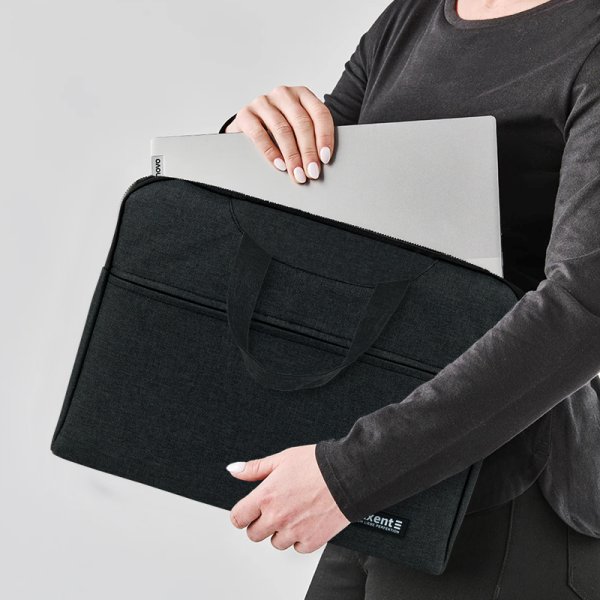 Сумка для документів текстильна А4, 1 відділення, темно-сіра