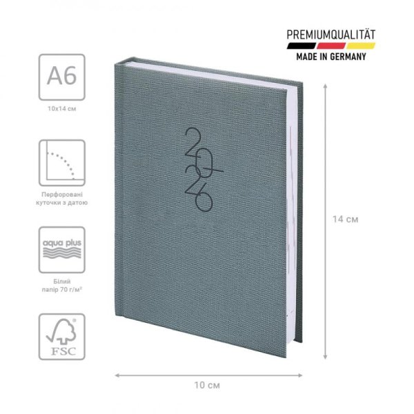 Щоденник Кишеньковий А6 2026 обкладинка Linesse синій