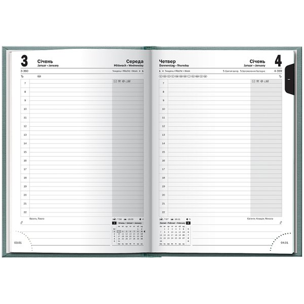 Щоденник Стандарт А5 2026 обкладинка Linesse зелений