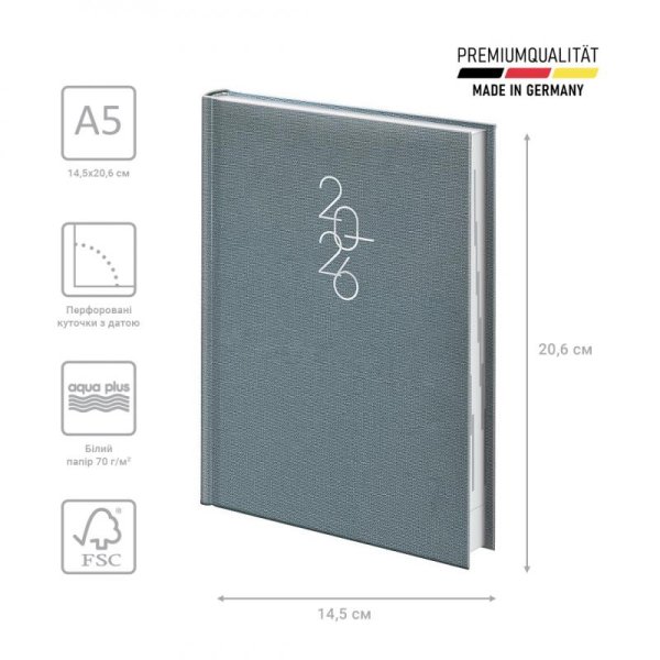 Щоденник Стандарт А5 2026 обкладинка Linesse синій