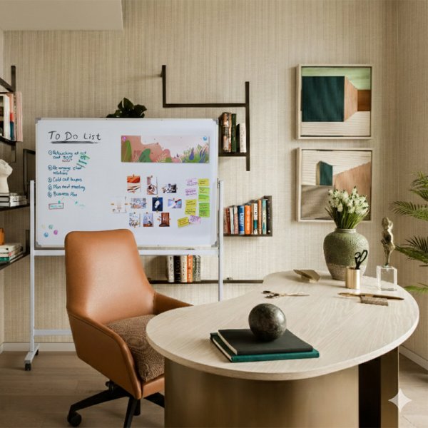 Доска сухостираемая мобильная двухсторонняя вертикальная 90х150см