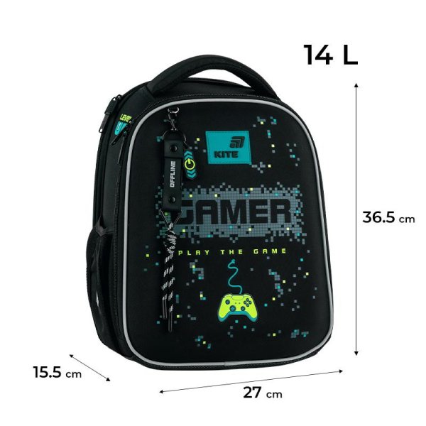Рюкзак шкільний каркасний Kite Education Play the Game K26-555S-9