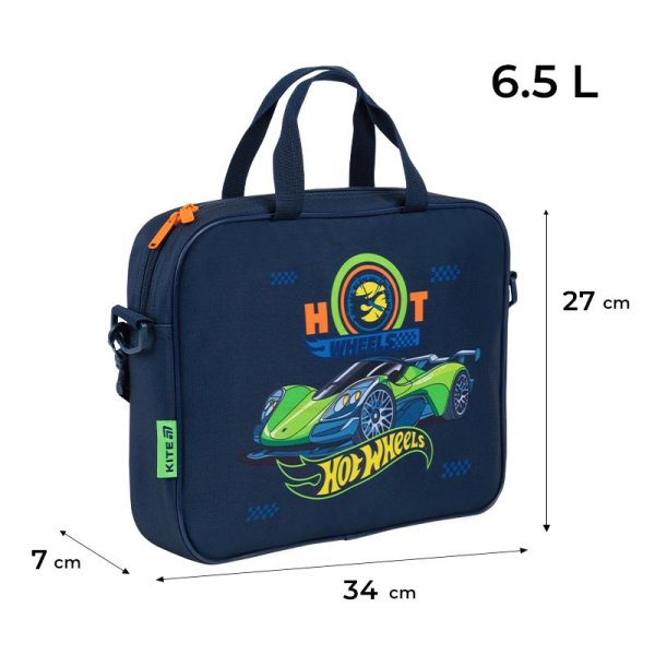 Шкільна текстильна сумка Kite Hot Wheels HW26-589