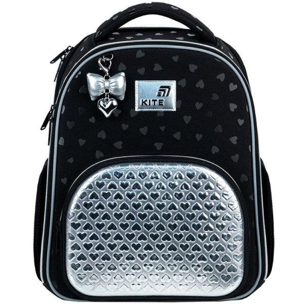 Рюкзак шкільний каркасний Kite Education Black&Silver K26-556M-2