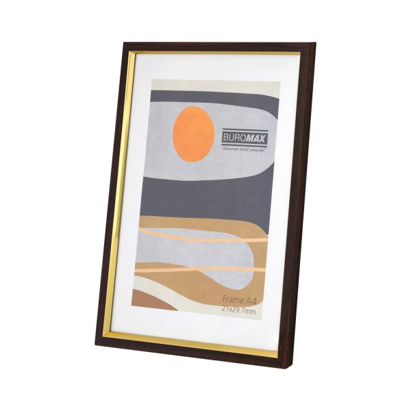 Рамка А4 210х297мм, коричневий з золотом