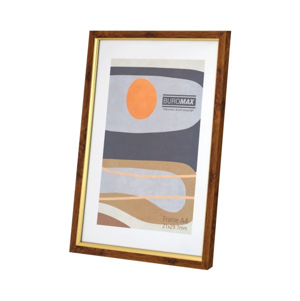 Рамка А4 210х297мм, світло-коричневий з золотом