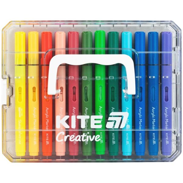 Маркери акрилові з рідкими чорнилами, 24шт Kite Creative