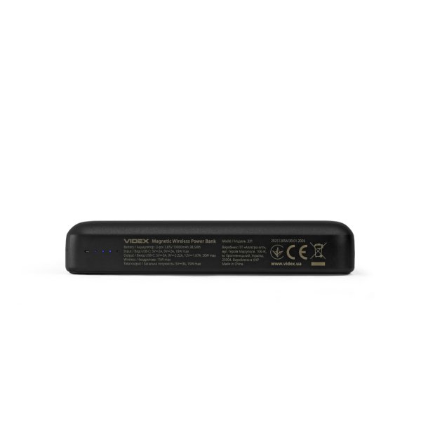 Повербанк з бездротовою зарядкою 10000mAh VIDEX VPB-331 PD20W