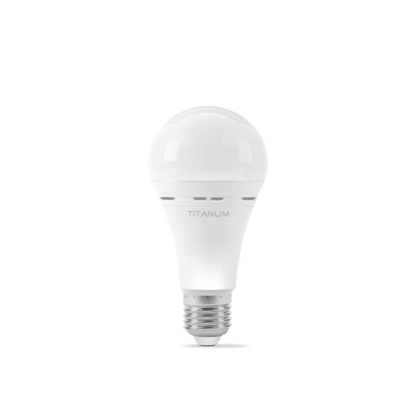 LED лампа акумуляторна TITANUM A80 A68 9W E27 4000K 220V