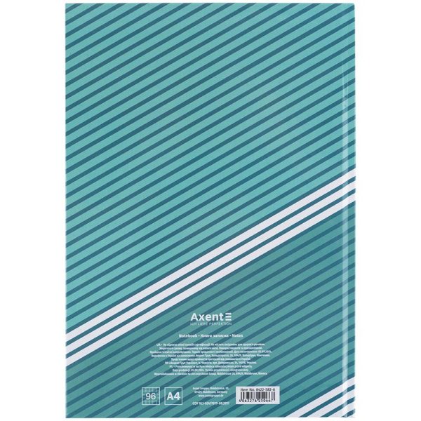 Книга канцелярская А4 96л, Axent Lines зеленый