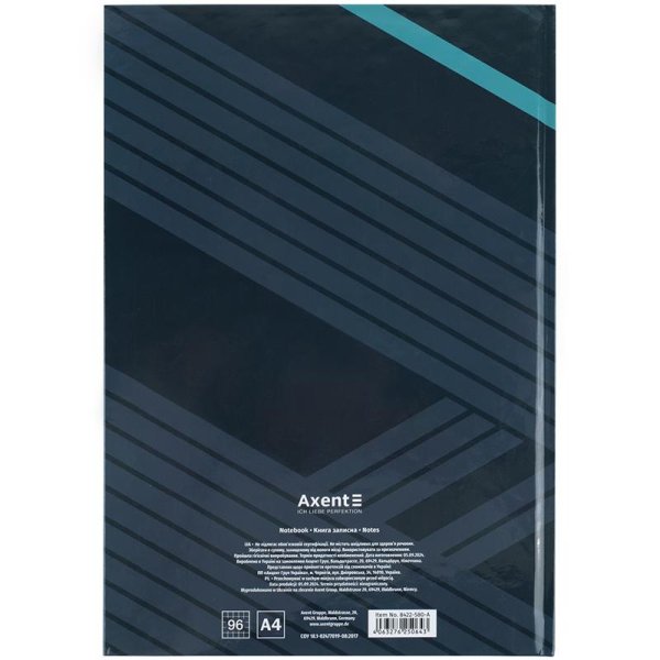 Книга канцелярская А4 96л, Axent Lines серый