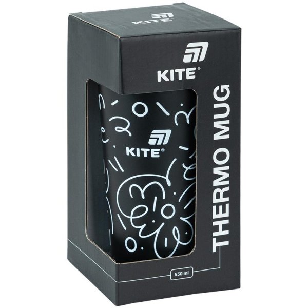 Термокружка Kite K25-1226-1, 550 мл, чорна