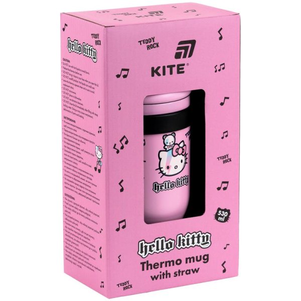 Термокружка з трубочкою Kite Hello Kitty HK25-1266, 530мл