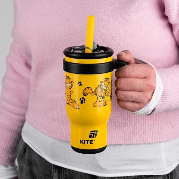Термокружка з трубочкою Kite Garfield GF25-1266, 530мл
