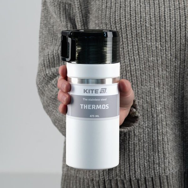 Термос Kite K25-320-1, 473 мл, білий