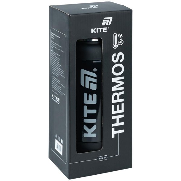 Термос Kite K25-1225-1, 1200 мл, чорний
