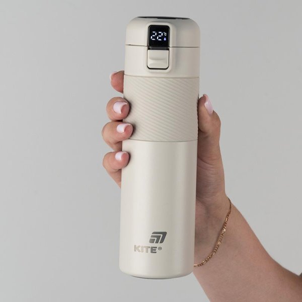 Термос із термодатчиком Kite K25-1227-1, 450 мл, бежевий