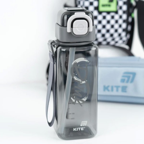Пляшечка для води Kite K26-1274-2, 800 мл, сіра