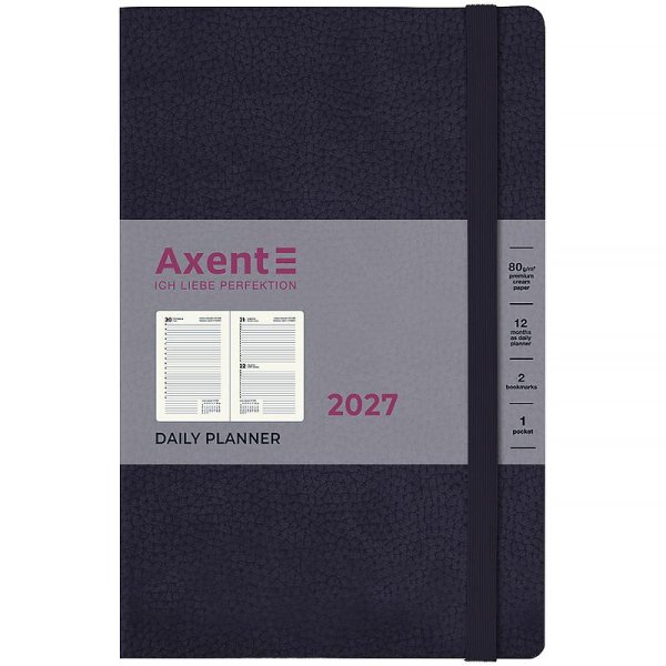 Щоденник 2027 Axent Partner Soft Skin 145x210мм, синій