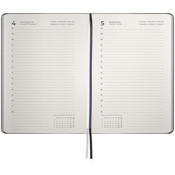 Щоденник 2027 Axent Partner Soft Skin 145x210мм, чорний