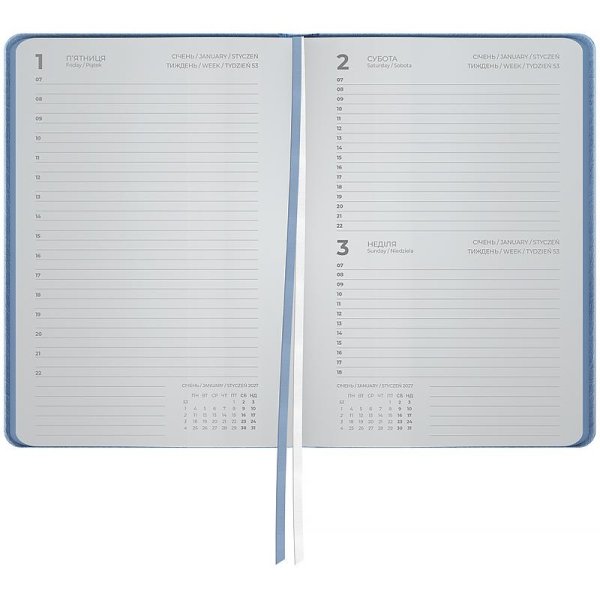 Щоденник 2027 Axent Partner Soft Cloud 145x210мм, блакитний