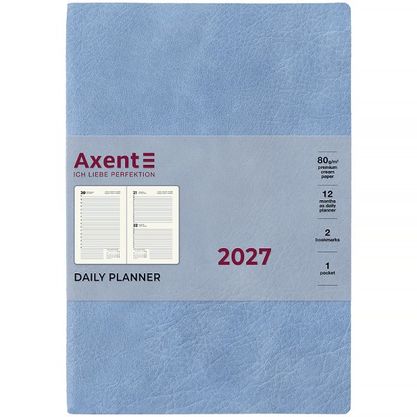 Щоденник 2027 Axent Partner Soft Cloud 145x210мм, блакитний
