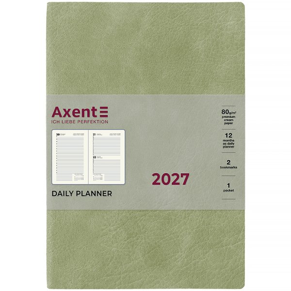 Щоденник 2027 Axent Partner Soft Cloud 145x210мм, салатовий