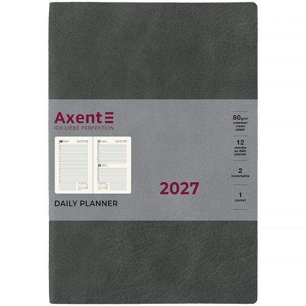Щоденник 2027 Axent Partner Soft Cloud 145x210мм, сірий