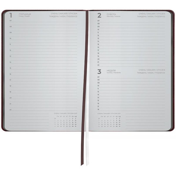 Щоденник 2027 Axent Partner Soft Muse 145x210мм, бордовий