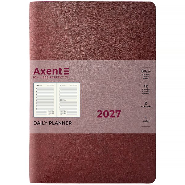 Щоденник 2027 Axent Partner Soft Muse 145x210мм, бордовий