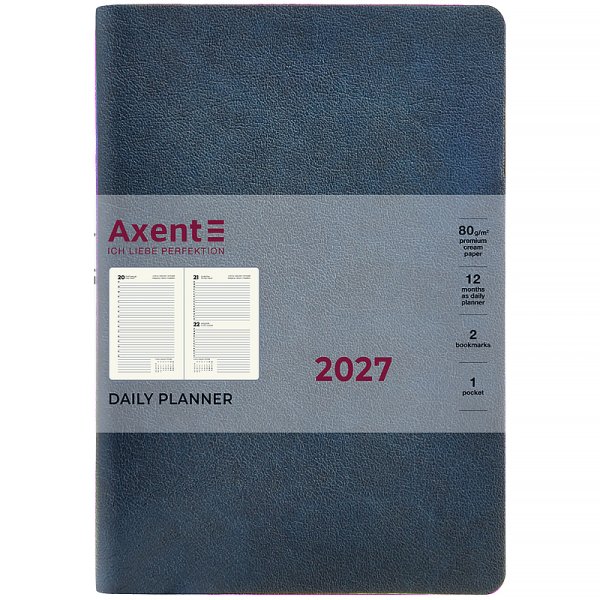 Щоденник 2027 Axent Partner Soft Muse 145x210мм, синій