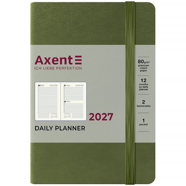 Щоденник 2027 Axent Pocket Strong 101x146мм, хакі