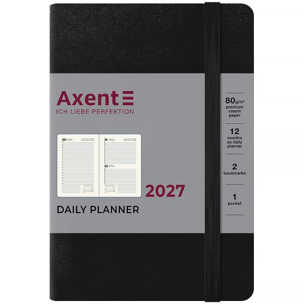 Щоденник 2027 Axent Pocket Strong 101x146мм, чорний